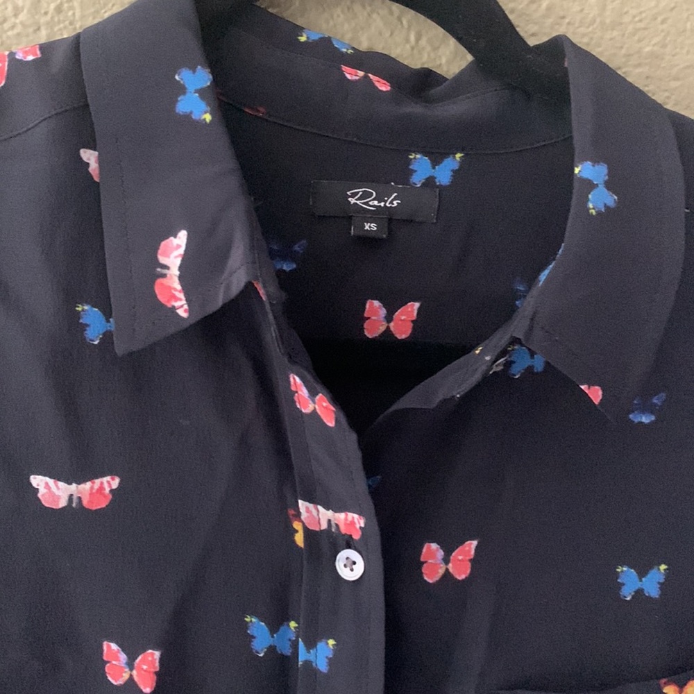 Rails button down slik butterfly top size x2 - Picture 7 of 10